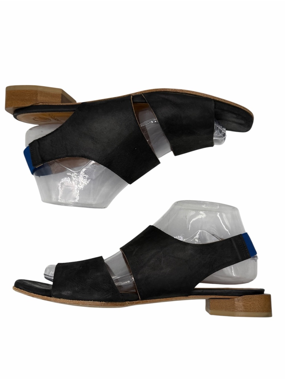 COCLICO Black Two-Band Slide Sandals for Women Made in Spain - Size 39